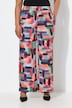Pantalon en satin imprimé. Taille élastique et jambe large