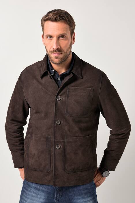 JP1880 Lederjacke, Leder, Ziegenvelours, Hemdkragen, bis 7 XL