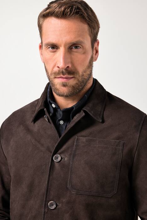 JP1880 Lederjacke, Leder, Ziegenvelours, Hemdkragen, bis 7 XL