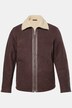 JP1880 leren jas, lamsleer, echt lamsnappaleer, binnenkant van teddy pluche, tot 7XL