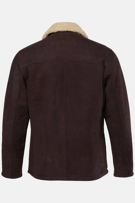 JP1880 leren jas, lamsleer, echt lamsnappaleer, binnenkant van teddy pluche, tot 7XL