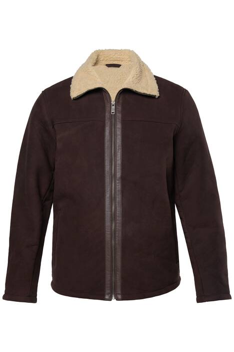 Kožená bunda JP1880, jehněčí nappa kůže, vnitřní strana z teddy plyše, do 7XL