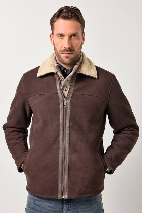 Veste JP 1880 en véritable cuir nappa d'agneau, intérieur doublé peluche - jusqu'au 7 XL