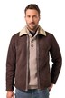 Kožená bunda JP1880, jehněčí nappa kůže, vnitřní strana z teddy plyše, do 7XL