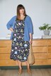 Robe midi en coton bio motif à fleurs, décolleté V et manches courtes