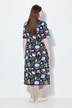 Robe midi en coton bio motif à fleurs, décolleté V et manches courtes