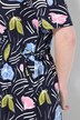 Robe midi en coton bio motif à fleurs, décolleté V et manches courtes