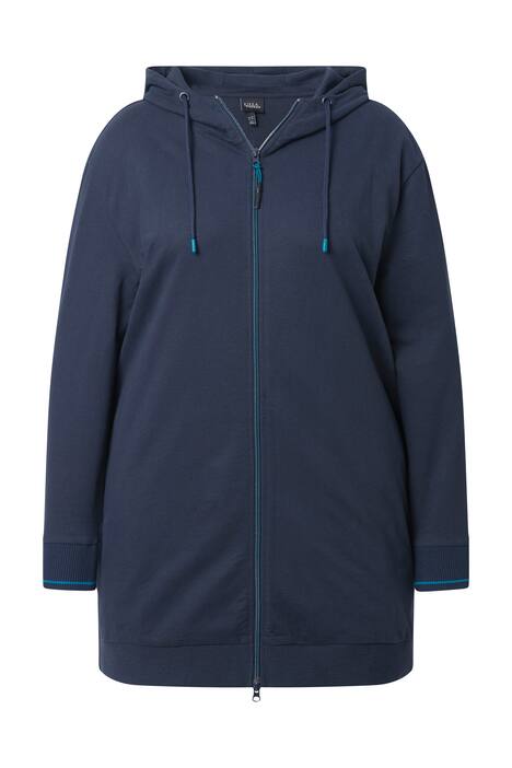 Mikina, ozdobná lemovka, oversize, kapuce, dvoucestný zip