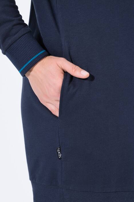 Sweatvest, sierpaspel, oversized, capuchon, 2-wegrits