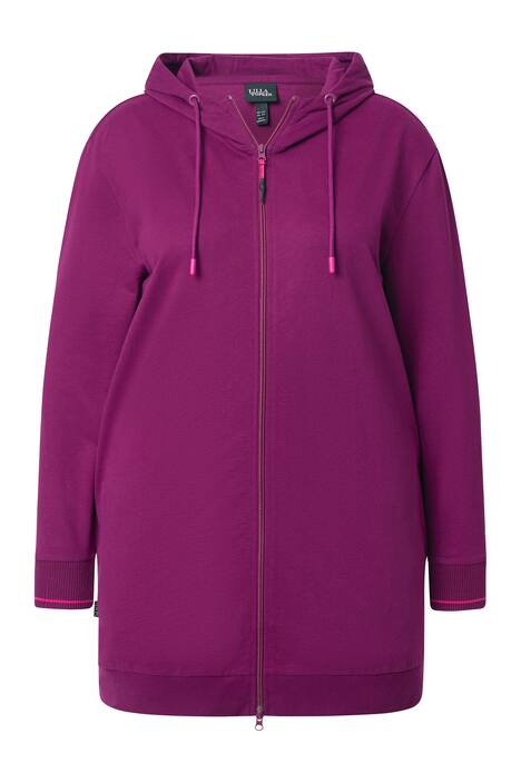 Mikina, ozdobná lemovka, oversize, kapuce, dvoucestný zip