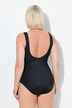 Costume da bagno senza coppe con righe e scollo rotondo