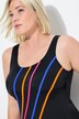 Costume da bagno senza coppe con righe e scollo rotondo