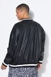 College-jacke, Lederlook, stribet kant