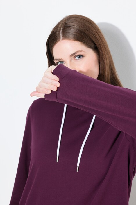 Loungewear-jurk, capuchon, zacht geruwd, geribbelde boorden