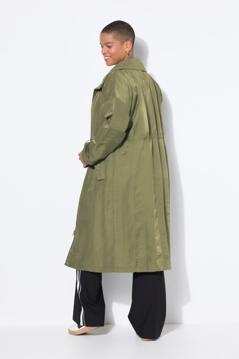 Mantel, recht model, taille met trekkoord