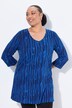 Longshirt, batikpatroon, A-lijn, V-hals, 3/4-mouwen