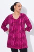 Longshirt, batikpatroon, A-lijn, V-hals, 3/4-mouwen