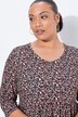 T-shirt long, décolleté en V et manches 3/4, coupe évasée