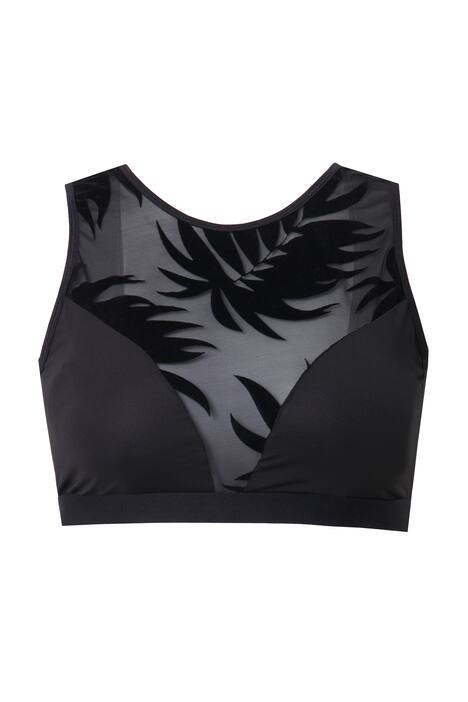 Bustier, Wild Leaves, sametový potisk, bez kostic