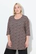 T-shirt long décolleté rond et manches 3/4, coupe évasée