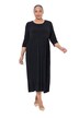Žerzejové maxi šaty, A střih, kulatý výstřih, 3/4 rukávy, kapsy