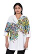 Tunika, motýl, výstřih do V, 3/4 rukávy
