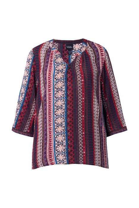 Tunika, potisk, kulatý výstřih, knoflíky, 3/4 rukávy
