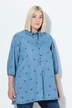 Blusa con fiocchi ricamati, collo da camicia e maniche a 3/4