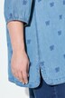 Blusa con fiocchi ricamati, collo da camicia e maniche a 3/4