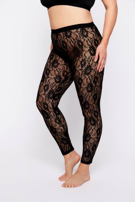 Kanten legging, ouvert, open kruis