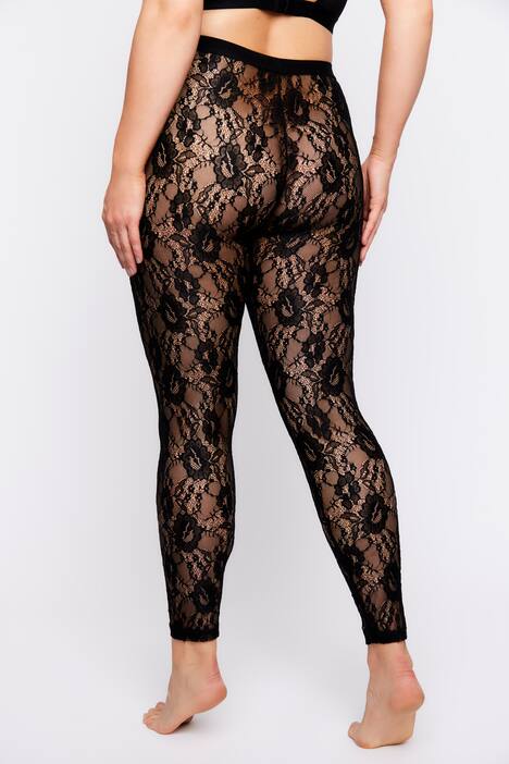 Kanten legging, ouvert, open kruis