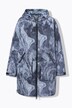 Veste de pluie imperméable, capuche et fermeture zippée de chaque côté, coupe évasée