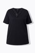 T-shirt dal taglio svasato con scollo a V decorato e mezze maniche
