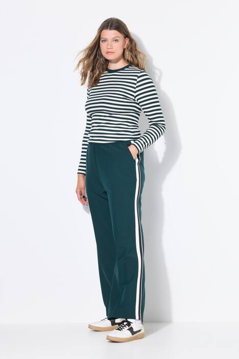 Hose, Straight Wide Legs, Seitenstreifen