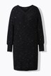 Robe en maille. Décolleté V et manches longues