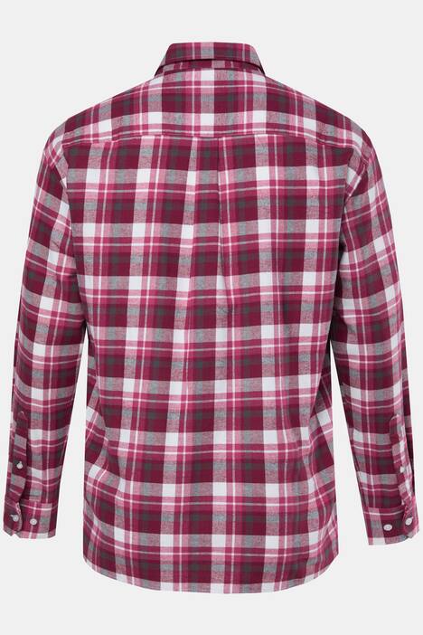 Men+ flanellen geruit overhemd, lange mouw, kentkraag, comfort fit, tot 8XL