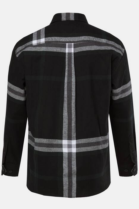 Men+ flanellen geruit overhemd, lange mouw, kentkraag, comfort fit, tot 8XL