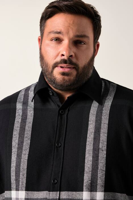 Men+ flanellen geruit overhemd, lange mouw, kentkraag, comfort fit, tot 8XL