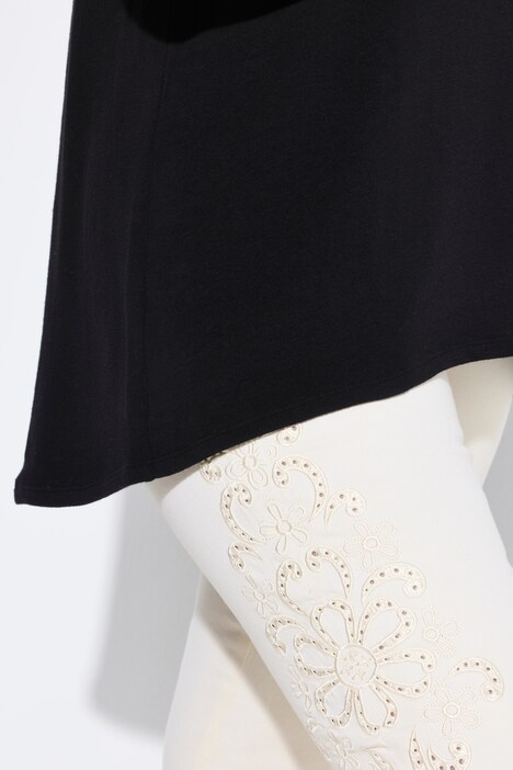 Strikket T-shirt, A-form, pyntefolder i ryggen
