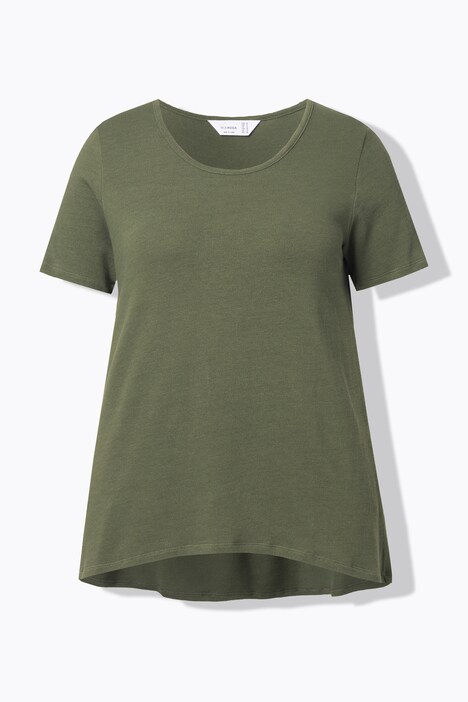 Strikket T-shirt, A-form, pyntefolder i ryggen