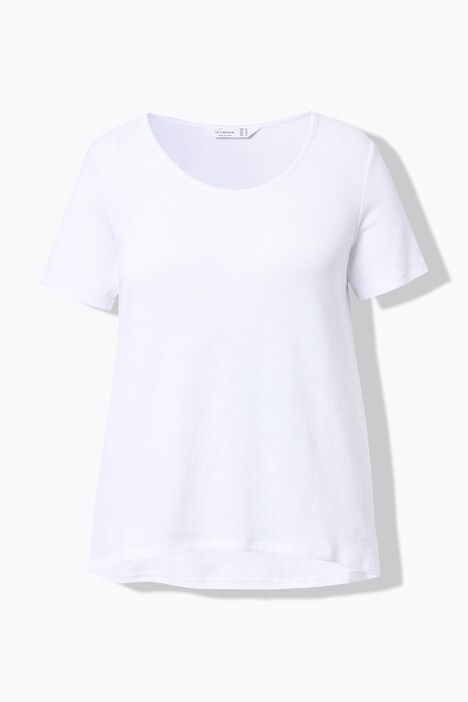 Strikket T-shirt, A-form, pyntefolder i ryggen