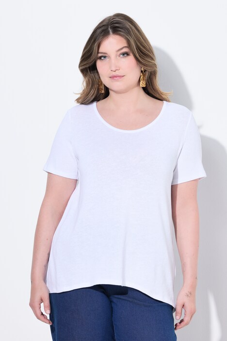 Strikket T-shirt, A-form, pyntefolder i ryggen