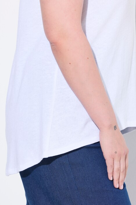 Strikket T-shirt, A-form, pyntefolder i ryggen