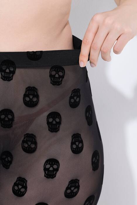 Medias-Leggings, calaveras, malla