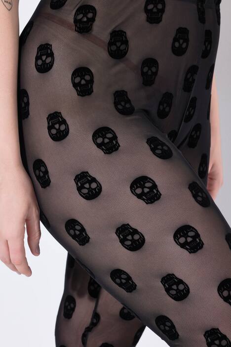 Medias-Leggings, calaveras, malla