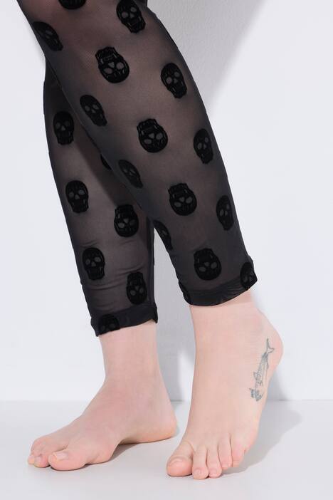 Medias-Leggings, calaveras, malla