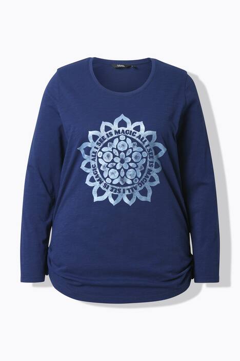 T-shirt, Mandala, rund hals, lange ærmer, bindebånd
