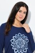 T-shirt, Mandala, rund hals, lange ærmer, bindebånd