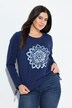 T-shirt, Mandala, rund hals, lange ærmer, bindebånd
