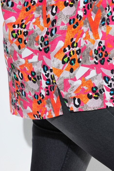 Túnica, estampado de color de leopardo, manga larga